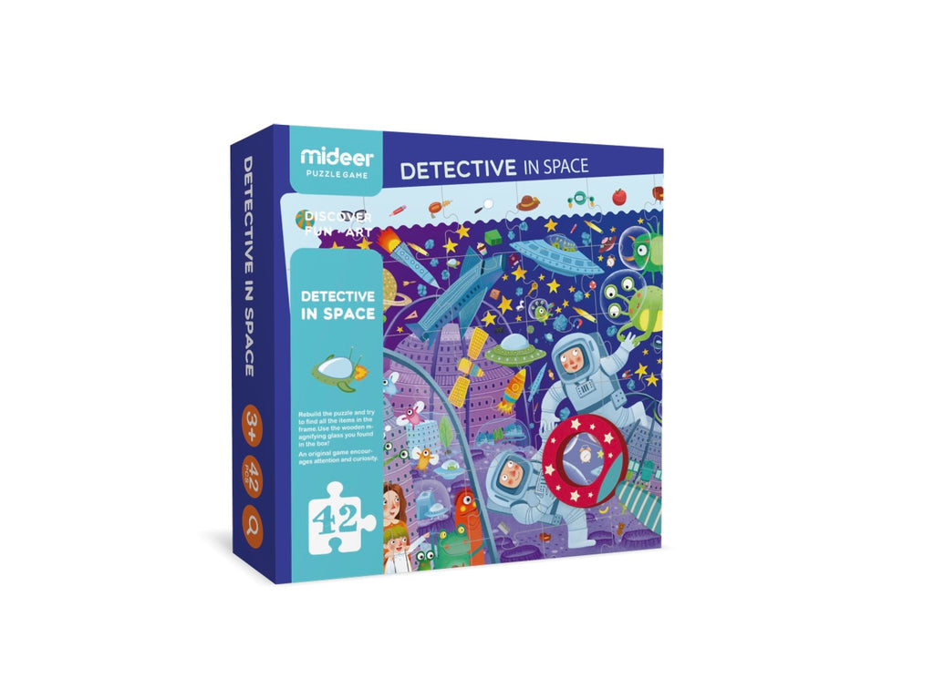 Mideer interaktives Themen Puzzle - DETECTIVE IN SPACE - WIMMEL PUZZLE
